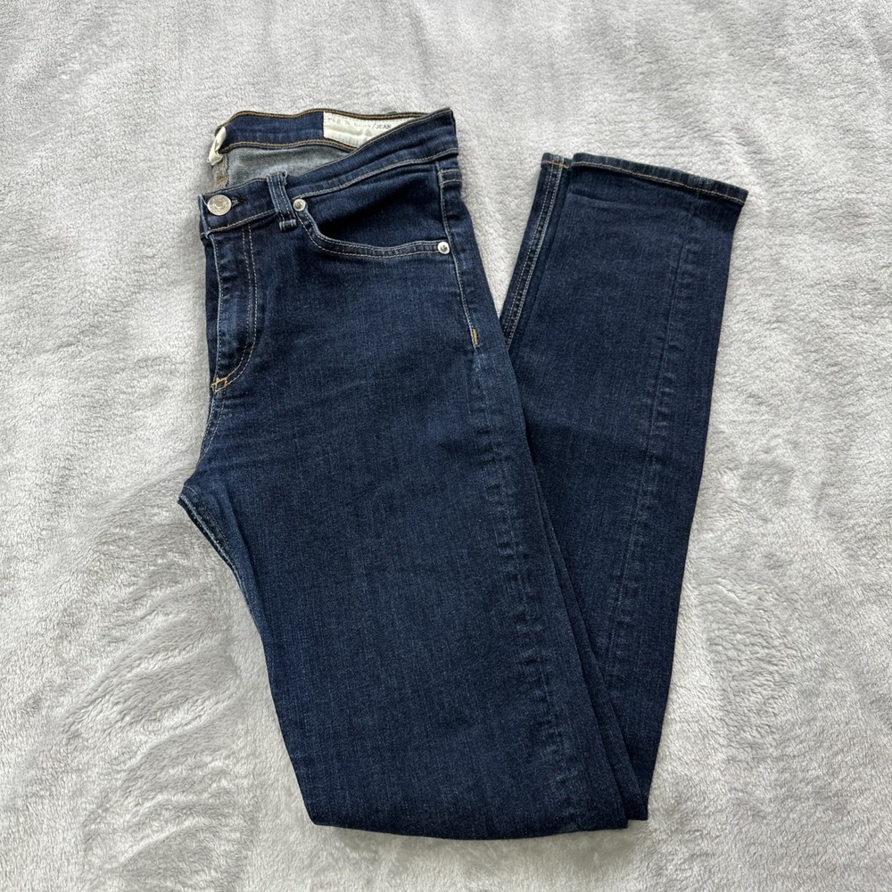 Rag & Bone High Rise Ankle Skinny Jeans‎ Womens 30 Dark Wash Denim Made In USA